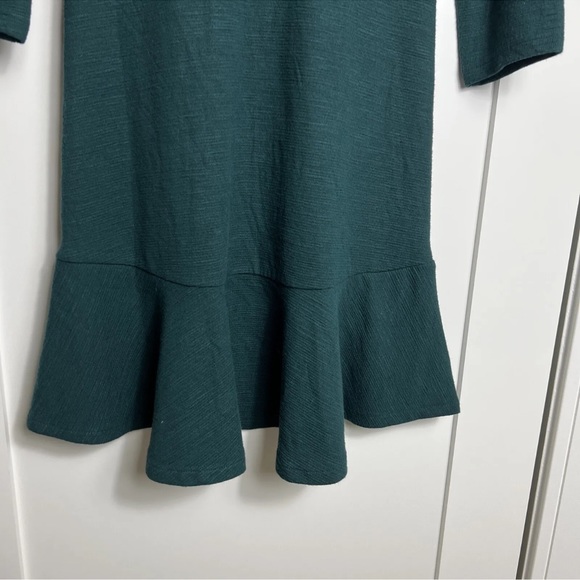 GAP Fit Flare Dress Long Sleeve Tropic Green Back Zip Stretch Knit 2 Tall - Picture 3 of 8